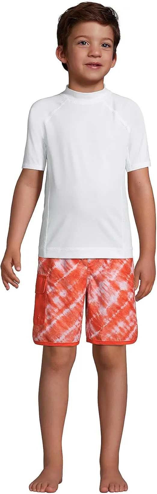 Lands' End Boys Short Sleeve UPF 50 Sun Protection Rash Guard