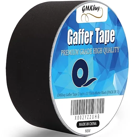 2 in x 10 Yd Black Gaffers Tape – Heavy Duty, Non-Reflective, Easy to Tear, Waterproof Matte Gaffer Stage Tape – Gaff Cloth Tape for Photography, Filming Backdrop & Production