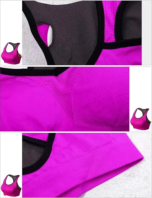 Match Racerback Sports Bras for Women – Padded Seamless Strappy Workout Tops for Yoga Gym Runing Fitness Sports Bras