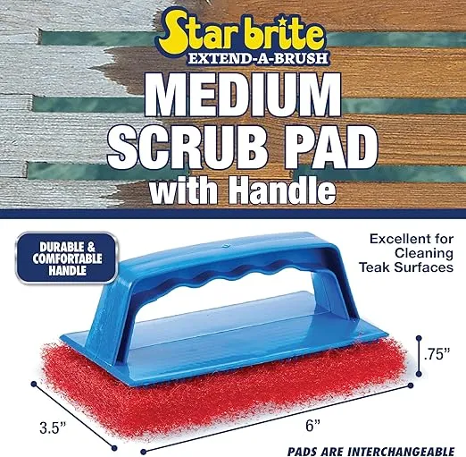 Star brite Scrub Pad with Handle - Choose from 3 Different Textures