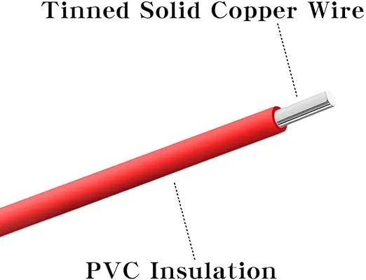 BNTECHGO 24 AWG 1007 Electric Wire 24 Gauge PVC 1007 Wire Solid Wire Hook Up Wire 300V Solid Tinned Copper Wire Red 25 ft Per Reel for DIY