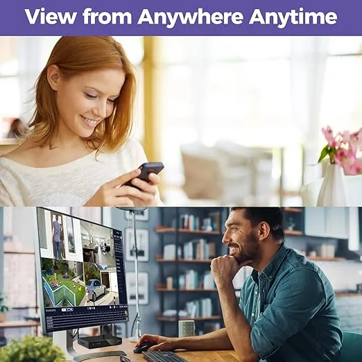 [WiFi 6 & 10X Zoom] XMARTO 10CH HD Auto Tracking PTZ Security Camera System Wireless Outdoor/Indoor, Dual-WiFi 4K NVR with 4X 6MP Home Cams, 1TB HDD (Plug-in 24/7 Surveillance, Auto WiFi-Relay)