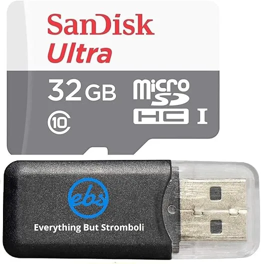 32GB 32G Sandisk Micro SDXC Ultra MicroSD TF Flash Class 10 Memory Card works with REXING S300 Dash Cam Pro 1080P V1 2.7" LCD FHD Dashcam Camera w/ Everything But Stromboli Memory Card Reader