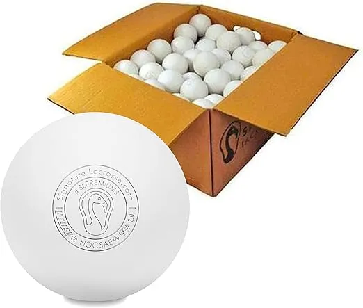 Case of 100 Signature Premium NOCSAE NFHS NCAA Lacrosse Balls - Available in Yellow and White - Certified Lacrosse Balls No Chemical Smell