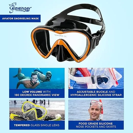 Seavenger Aviator Snorkeling Set with Gear Bag