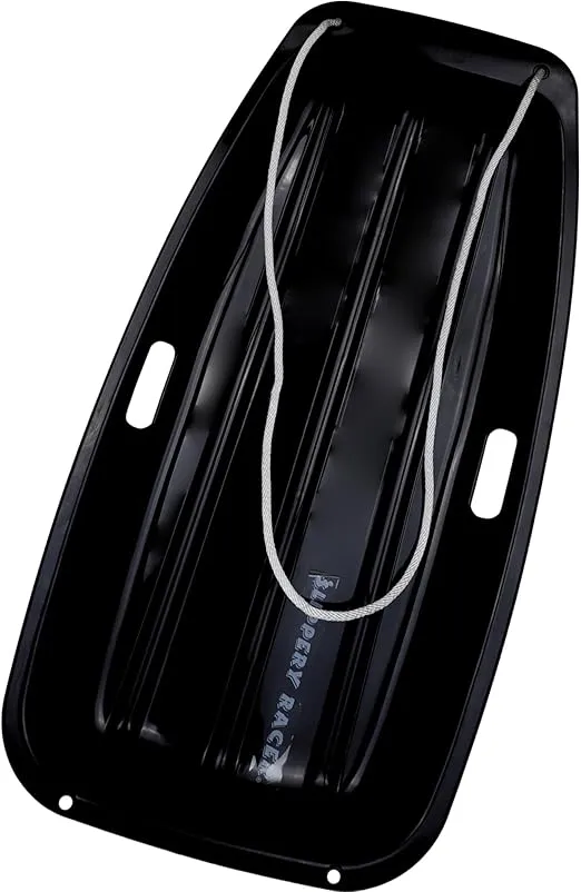 Slippery Racer Downhill Sprinter Flexible Kids Toddler Plastic Cold-Resistant Toboggan Snow Sled with Pull Rope and Handles -35 Inch
