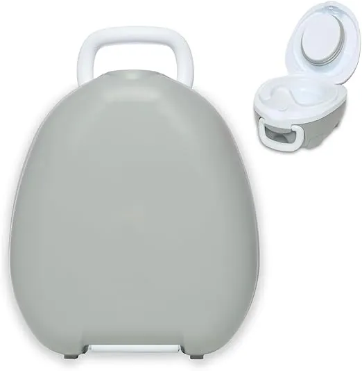 My Carry Potty - Grey Pastel Travel Potty, Award-Winning Portable Toddler Toilet Seat for Kids to Take Everywhere