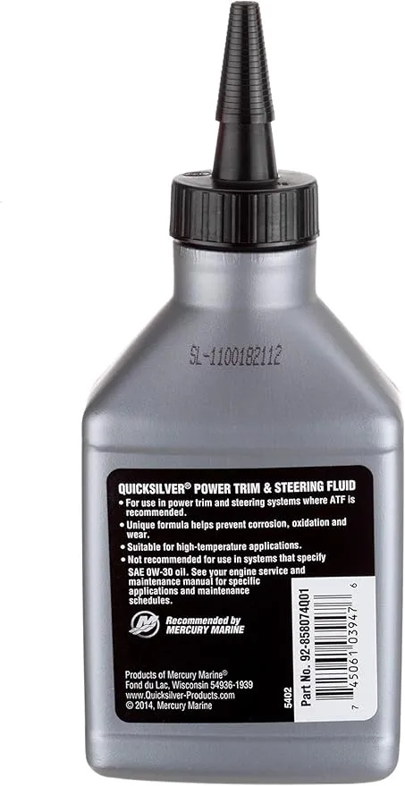 Quicksilver 858074Q01 Power Trim and Steering Fluid - 8 Oz. Bottle