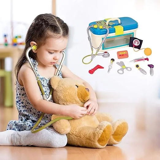B. toys – Doctor Play Set For Kids – Kids Doctor Toys – 10 Pieces – Realistic Medical Tools – Pretend Play Kit For Toddlers – Dr. Doctor