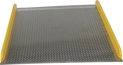 Vestil TAS-10-6072 Aluminum Truck Dockboard with Steel Safety Curbs, 10,000-lb. Capacity, 72" Length x 60" Width