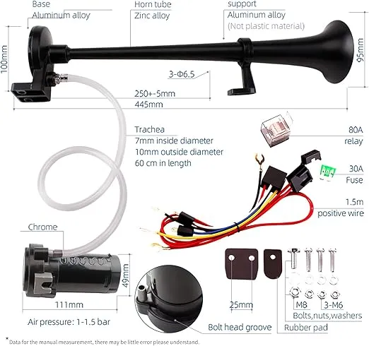 FARBIN 12V 150db Air Horn kit, Train Horn for Car, Air Horn for Truck, Loud Truck Horn with Switch, for Any 12V Vehicles