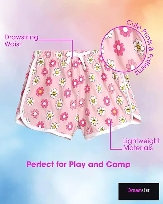 Dreamstar Girls' Active Shorts - 6 Pack Athletic Gym Dolphin Shorts (Size: 7-16)