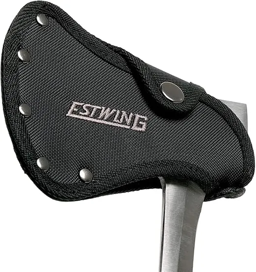 Estwing Sportsman's Axe - 14" Camping Hatchet with Forged Steel Construction & Genuine Leather Grip - E24A