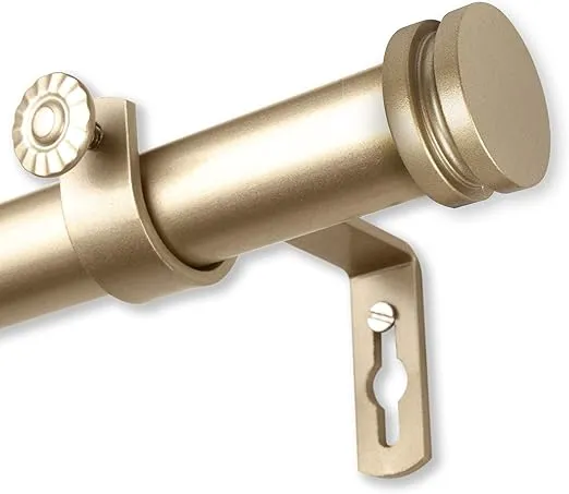 Rod Desyne 1" Bun Curtain Rod, 120-170", Gold