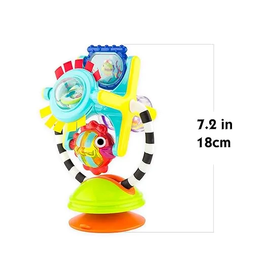 Sassy Fishy Fascination Station 2-in-1 Suction Cup High Chair Toy, Developmental Tray Toy for Early Learning, Ages 6+ Months