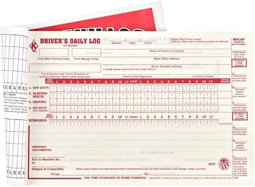 Driver Daily Log Book with Simplified Driver Vehicle Inspection Report & Daily Recap - Book Format, 2-Ply with Carbon, 8.5" x 5.5", 31 Sets of Forms Per Book - J. J. Keller & Associates