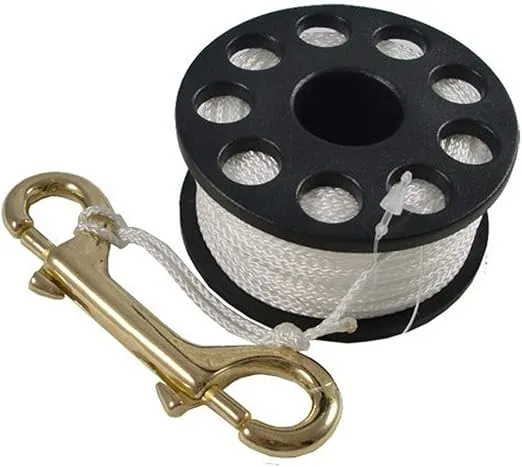 Scuba Choice Scuba Diving Compact Finger Spool, 100', White Line