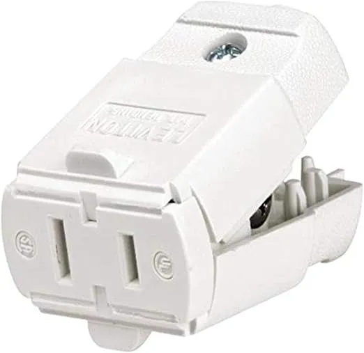 Leviton 102-WP 016-00102-0WP 15 Amp, 125 Volt, Cord Outlet, 1 Pack, White