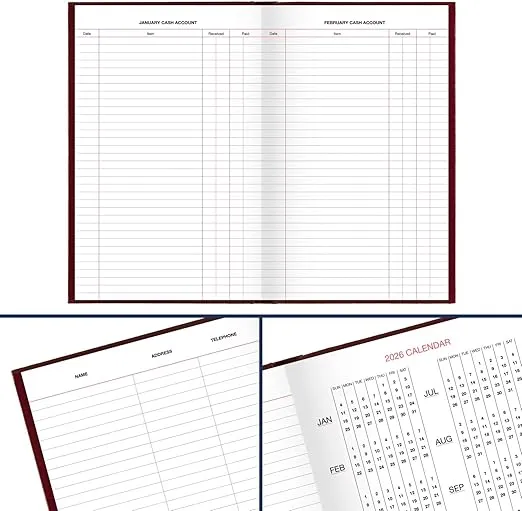 AT-A-GLANCE 2025 Diary, Standard Diary, Daily, 7-3/4" x 12", Large, 12-Month, Hardcover, Red (SD3761325)