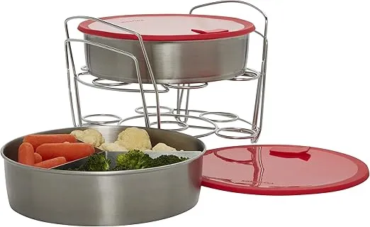 Instant Pot Official 8-Piece Cook/Bake Set, Versatile and Durable, Compatible with 6-Quart and 8-Quart Cookers, Red, Excellent for Cooking, Baking, Storing, and Reheating, BPA-Free and Heat Resistant
