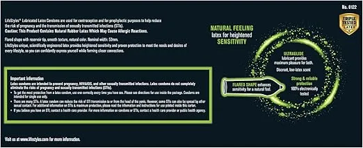 LifeStyles Ultra Sensitive Premium Lubricated Natural Latex Condoms Value Pack - 100 Count, 1 Pack - Triple Tested for Best Protection, Made with UltraGlide Silicone Lube