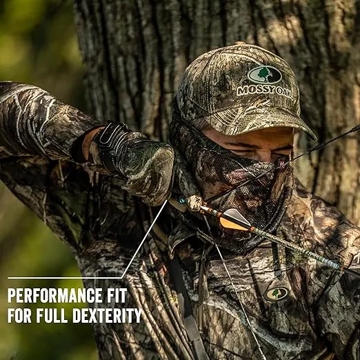 Mossy Oak Mens Lightweight Camo Hunting Gloves