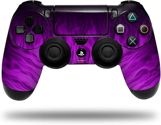 Skin Compatible with Sony PS4 Dualshock Controller Playstation 4 Original Slim and Pro Fire Purple (Controller NOT Included)