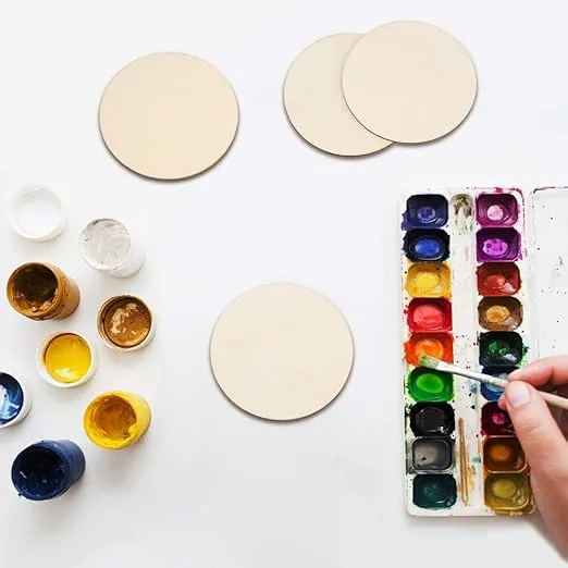 Blisstime 36 Pcs 3 Inch Unfinished Wood Circles for Crafts, Wood Rounds for Crafts, Round Wood Discs for Crafts, Painting, Writing, DIY Supplies, Engraving and Carving, Home Decorations
