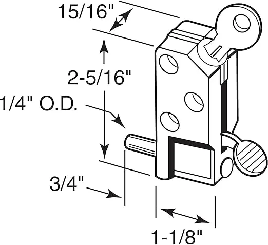 Prime-Line MP4046 Sliding Door Lock, 5/8 In., Diecast w/Hardened Steel Bolt, Aluminum (Single Pack)