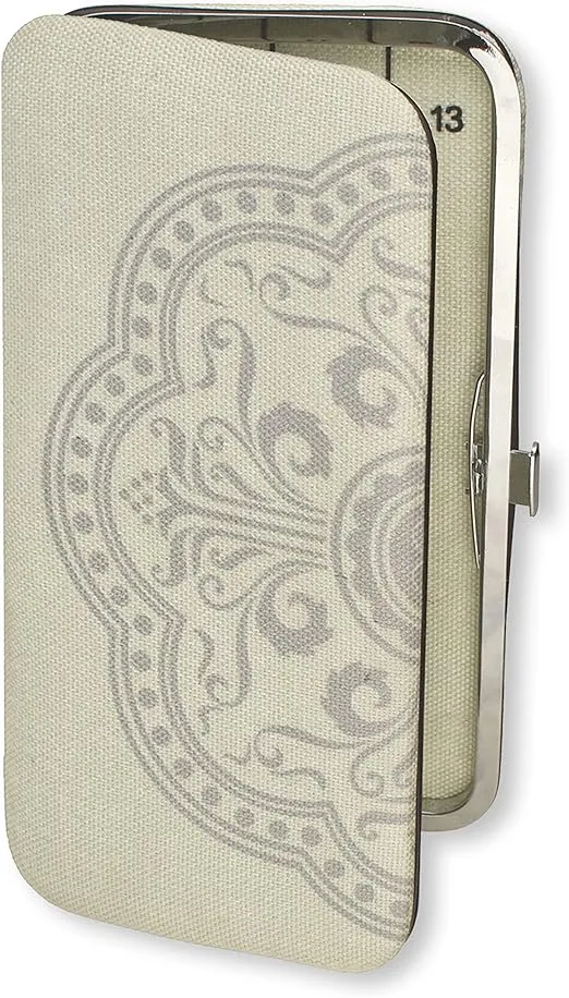 The Beadsmith Two Sided Magnetic Needle Case – Basic Elements – 6.25” x 3.25” x .75”, Snap Closure, One Side Printed with Needle Sizes – Keep Your Needles Organized and In One Place