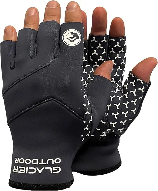Glacier Glove Cold River Fingerless Fishing Gloves for Men and Women - Windproof Quick Dry Fabric Great for Outdoors, Fly Fishing, Paddling, Hiking, Photography