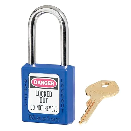 Master Lock 410BLU Lockout Tagout Safety Padlock with Key,Blue