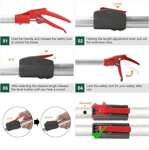 86 inch Snake Catcher Tongs Grabber Traps Stick Hook Bite Kits Tool with Telescopic Pole