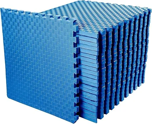Fitvids Puzzle Exercise Mat with EVA Foam Interlocking Tiles for MMA, Exercise, Gymnastics and Home Gym Protective Flooring, Multiple Sizes and Colors