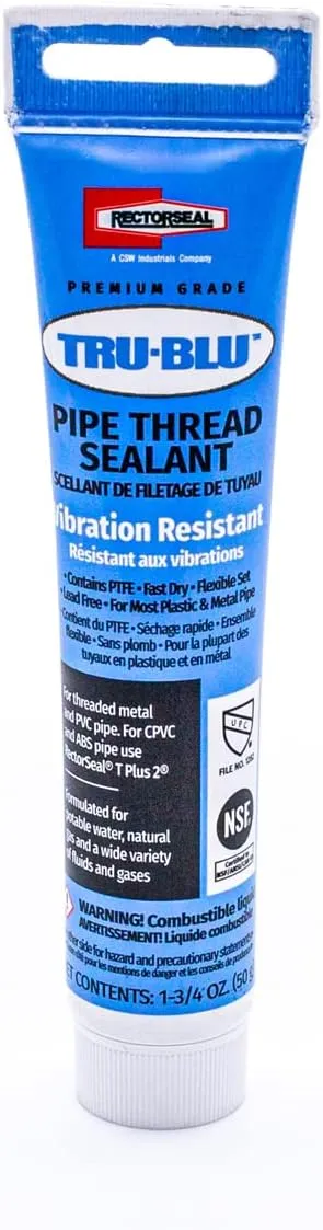Rectorseal 31780 1-3/4-Ounce Tube Tru-Blu Pipe Thread Sealant , Blue