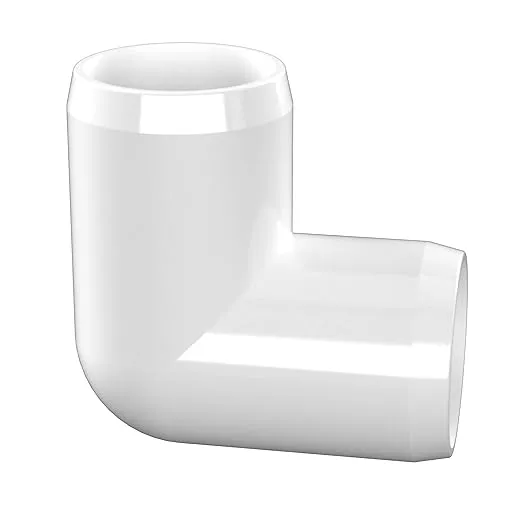 FORMUFIT F00190E-WH-4 90 Degree Elbow PVC Fitting, Furniture Grade, 1" Size, White (Pack of 4)