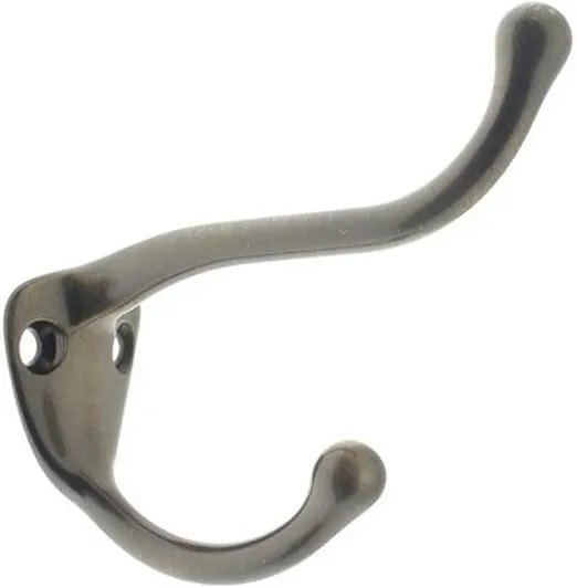 idh by St. Simons 17020-005 Premium Quality Solid Coat and Hat Hook, Antique Brass
