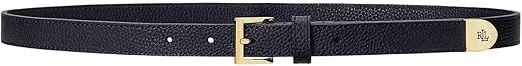 Lauren Ralph Lauren Women's Pebbled Leather Skinny Belt