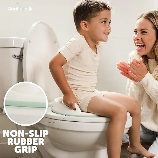 Jool Baby Potty Training Seat for Boys and Girls With Handles, Fits Round & Oval Toilets, Non-Slip with Splash Guard, Includes Free Storage Hook