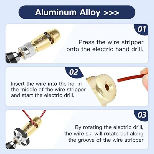 4 IN 1 Wire Stripping and Twisting Tool-Quick Electric Wire Stripper &Wire stripper for drill and Professional Electrical Tools for Power Drill, Cable Quick Stripping and Connector