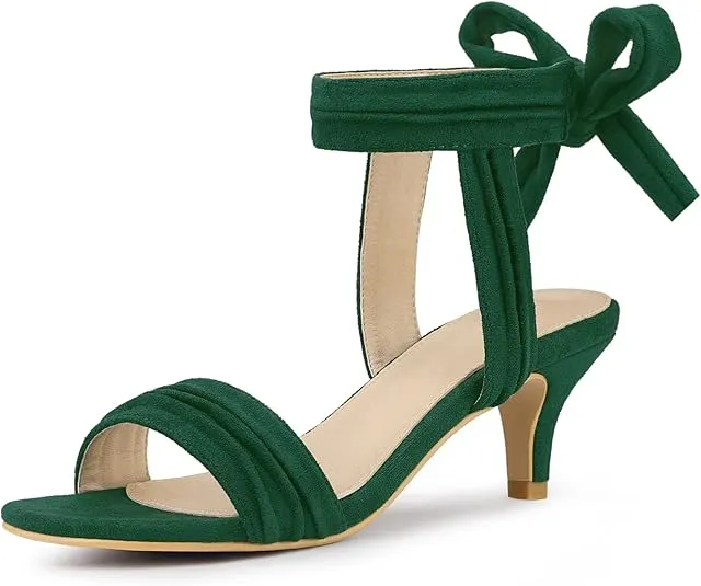 Perphy Open Toe Ankle Tie Bridal Kitten Heels Sandals for Women