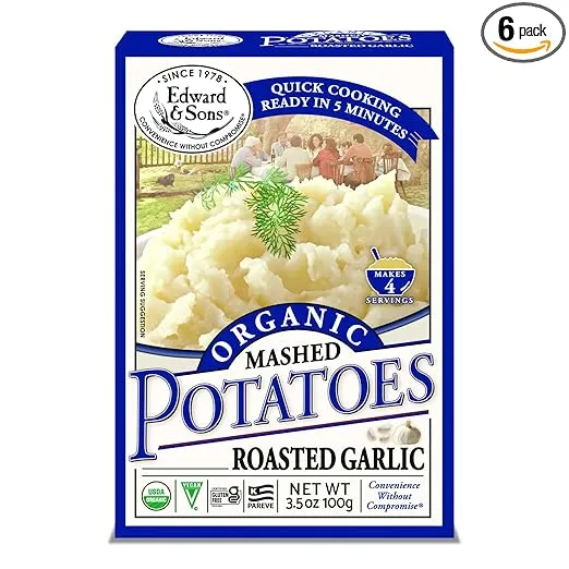 Edward & Sons Organic Homestyle Mashed Potatoes - Instant Mashed Potatoes, Instant Potatoes, Organic Potato Flakes, Vegan - 3.5 Oz (Pack of 1)