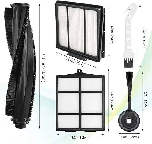 Replacement Parts for Shark ION Robot AV751 AV752 AV753 RV700_N RV720_N RV850 RV851WV Vacuum Cleaner Accessories by Techecook - 6 Side Brushes,3 Hepa Filter,1Main Brush,1 Filter Guard,1 Cleaning Brush