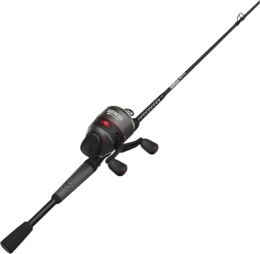 Zebco 33 Rhino Tough Spincast Reel and 2-Piece Fishing Rod Combo, Durable E-Glass Rod with ComfortGrip Handle, Quickset Anti-Reverse Fishing Reel with Bite Alert