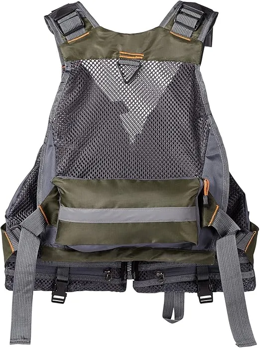 BASSDASH Strap Fishing Vest Adjustable for Men and Women, for Fly Bass Fishing and Outdoor Activities