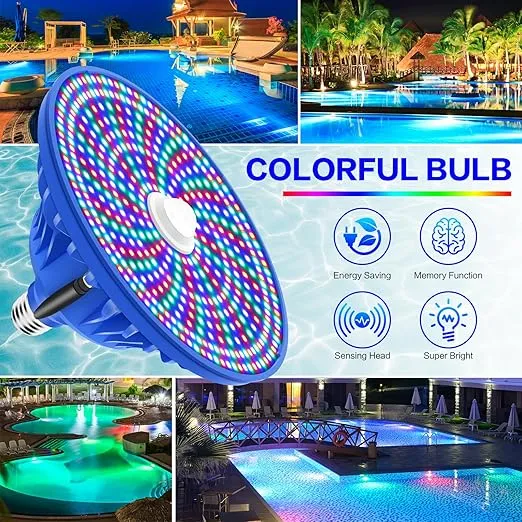 CEDIO Pool Lights for Inground Pool, 120V 55W Led Pool Light Bulb for Inground Pool, Color Changing Underwater Pool Light with Remote Control, E26/E27 Replacement for Pentair Hayward Fixture