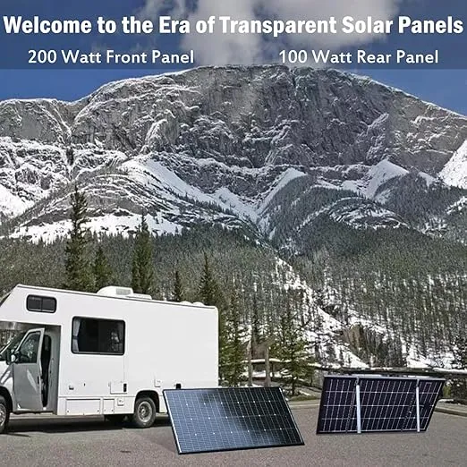 JJN Bifacial 200 Watt Solar Panel 12V 10BB Monocrystalline Solar Panels High Efficiency Solar Module for RV Home Battery Charging Farm Trailer Camper Marine Off Grid System Single Piece