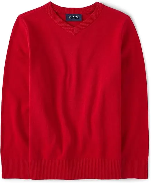 The Children's Place Boys' Long Sleeve V-Neck Sweater