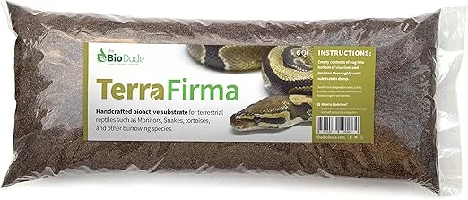 The Bio Dude Terra Firma Bioactive Reptile Substrate 6 quarts for terrariums and vivariums. Bioactive Habitat Substrate for Ball Pythons, Fat Tail Geckos, Milk Snakes, King Snakes and Monitors