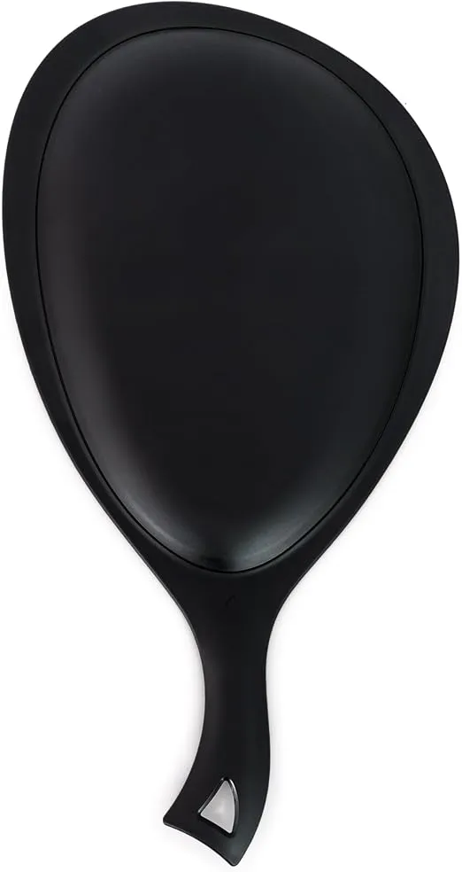 Zadro Salon Professional Extra Large Hand Mirror with Handle, 10" W x 19" L, Multi-Purpose Oval Handheld Mirror with New Distortion-Free Reflection (1, Black, Large (Pack of 1))